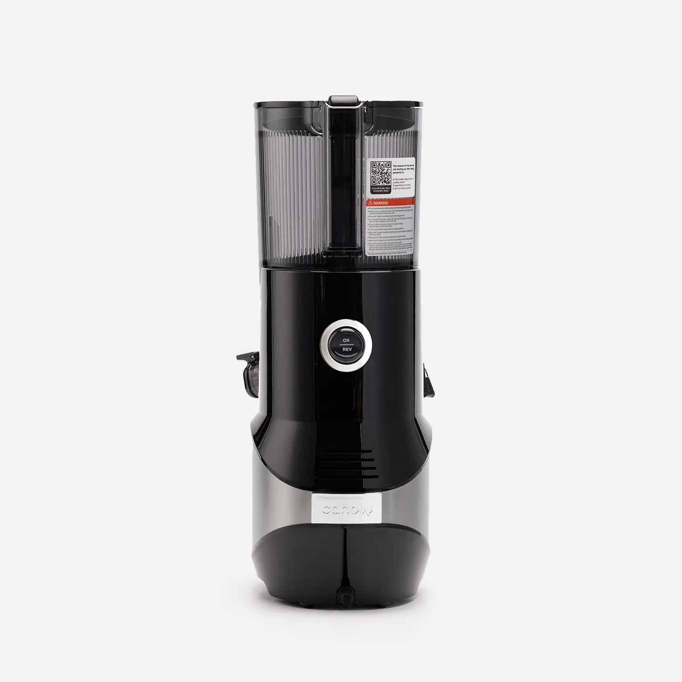 Canoly C09 stainless steel juice press machine for sale, 3 in 1 cold press juicer for juice, sorbet and plant milk, side view