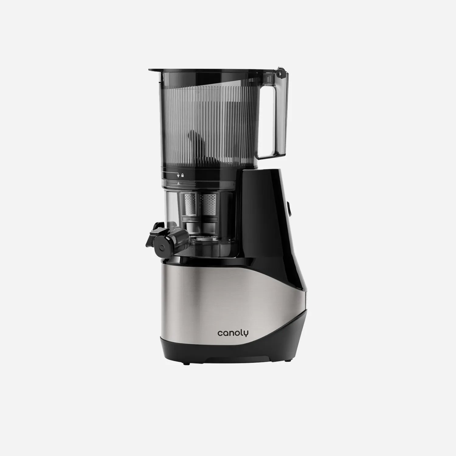 Canoly C09 stainless steel juice press machine for sale, 3 in 1 cold press juicer for juice, sorbet and plant milk, front view