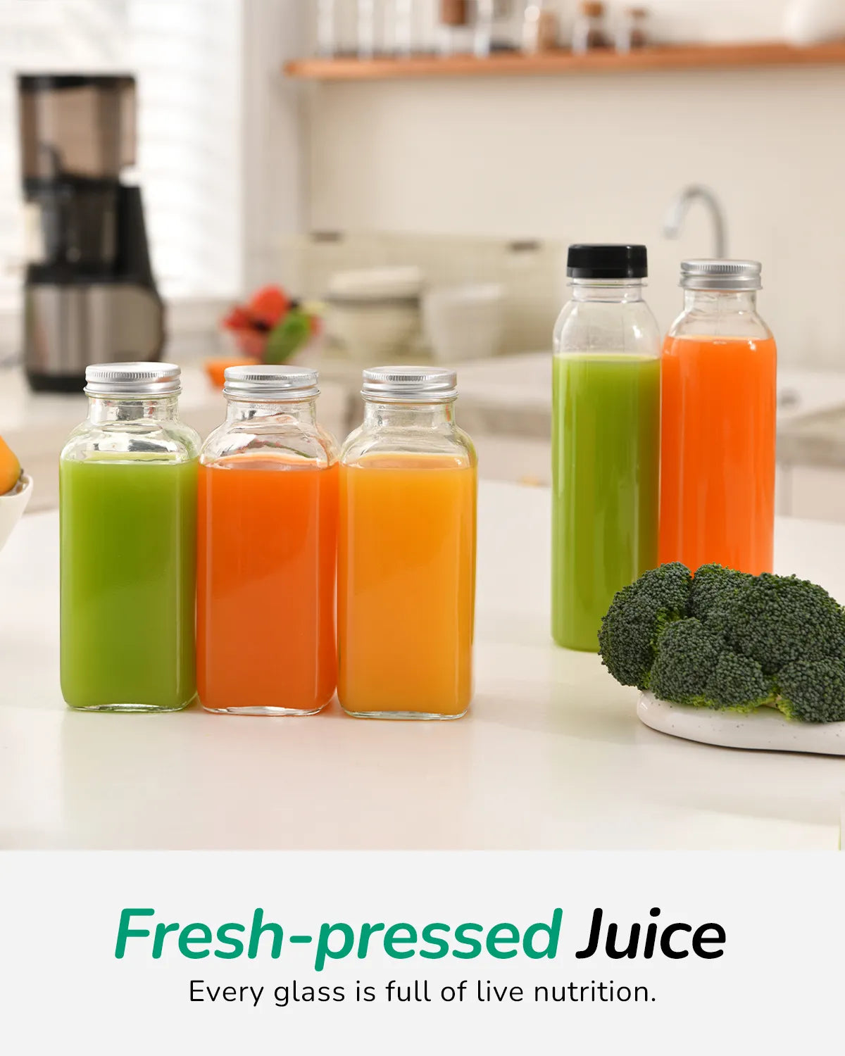 Canoly C09 cold press juicer making fresh cold pressed fruit and vegetable juice, stainless steel