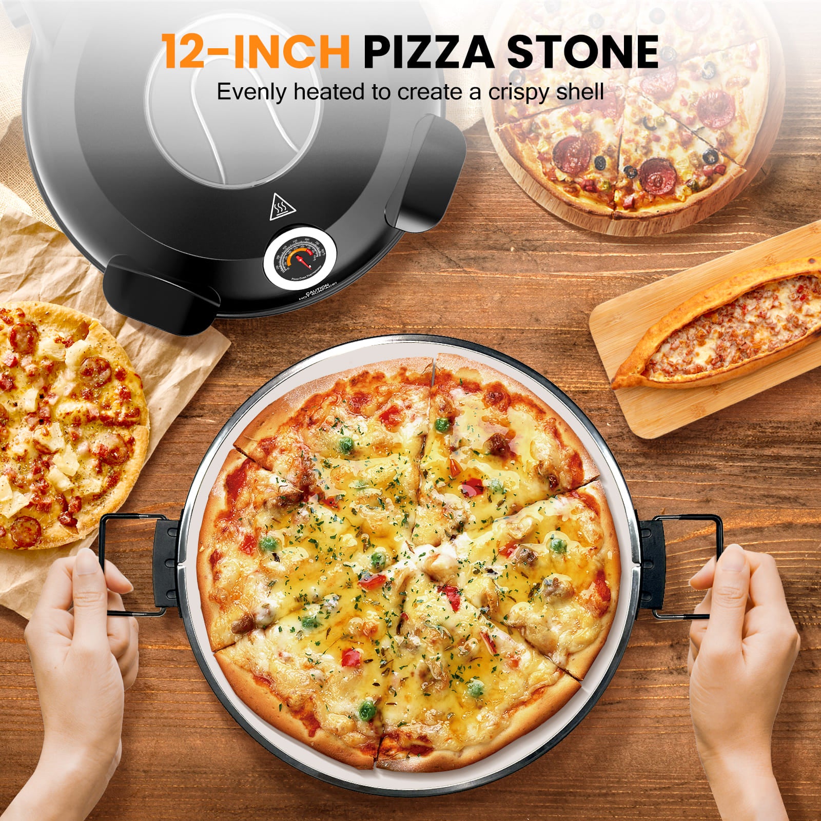 PIZ001 Electric Pizza Oven 12 Inch Countertop